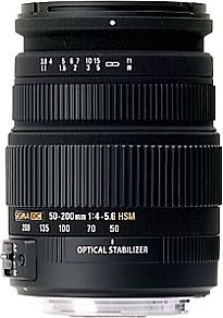 Sigma 50-200 mm F4.0-5.6 DC HSM OS 55 mm Obiettivo (compatible con Nikon F) nero
