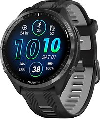 Garmin Forerunner 965 47 mm zwart/grijs met zwart/grijs siliconen polsband [wifi] - refurbished