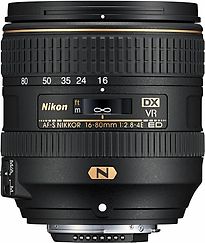 Nikon Af-S Nikkor 16-80 Mm F2.8-4.0E Ed Vr 72 Mm Objectif (Adapt� À Nikon F) Noir