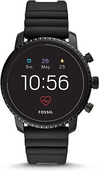 Fossil Explorist HR 45 mm nero am Cinghia in