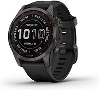 Garmin Fenix 7S 42 mm blu ardesia con cinturino in silicone color nero [Wi-Fi, Sapphire Solar Edition]