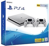 Image of Sony PlayStation 4 slim 500 GB [incl. 2 draadloze controllers] zilver (Refurbished)