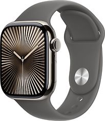 Apple Watch Series 10 42 mm Cassa in Titanio Naturale con Cinturino Sport M/L colore Grigio Pietra [Wi-Fi + Cellulare]