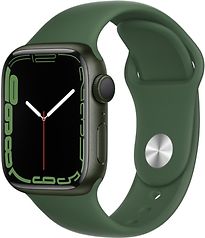 Image of Apple Watch Series 7 41 mm kast van groen aluminium met klaver sportbandje [wifi] (Refurbished)