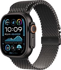 Apple Watch Ultra 2 49 mm Cassa in Titanio Nero con Cinturino Loop in Maglia Milanese Small colore Nero [Wi-Fi + Cellulare]