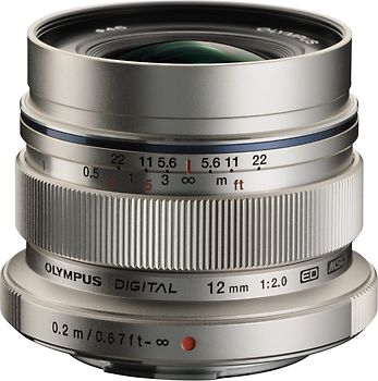 Olympus 12 mm F2.0 ED 46 mm filter (geschikt voor Micro Four Thirds) zilver
