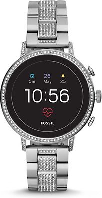 Fossil Venture HR 40 mm argento con strass am