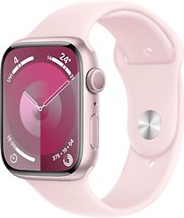 Image of Apple Watch Series 9 45 mm aluminium kast roze op sportbandje S/M lichtroze [Wi-Fi] (Refurbished)