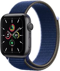 Apple Watch Series 5 40 mm aluminiumbehuizing spacegrijs met Sport Loop donkerblauw [wifi]