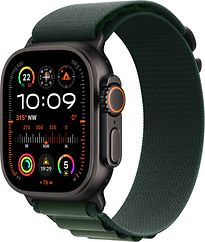 Apple Watch Ultra 2 49 mm Cassa in Titanio Nero con Cinturino Alpine Loop Small colore Verde Scuro [Wi-Fi + Cellulare]