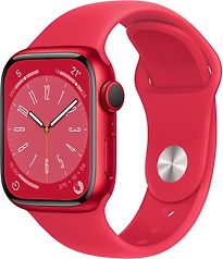 Apple Watch Series 8 41 mm Cassa in alluminio colore rosso con Cinturino Sport rosso [Wi-Fi + Cellular, (PRODUCT) RED Special Edition]