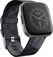 Fitbit Versa 2 40 mm Cassa in Alluminio grigio nebbia con Cinturino in Tessuto grigio fumo [WiFi]