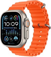 Apple Watch Ultra 2 Cassa in Titanio 49 mm color Argento con Cinturino Ocean Arancione [Wi-Fi + Cellulare]