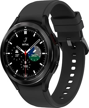 Samsung Galaxy Watch4 Classic 46 mm Edelstahlgehäuse schwarz am Silikonarmband schwarz [Wi-Fi + 4G]
