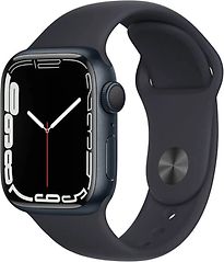 Image of Apple Watch Series 7 41 mm kast van middernacht aluminium met middernacht sportbandje [wifi] (Refurbished)