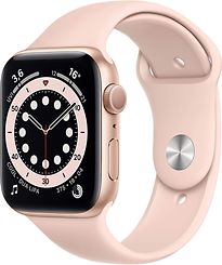 Apple Watch Series 6 44 mm Cassa in alluminio oro con Cinturino Sport rosa sabbia [Wi-Fi]