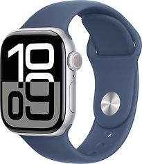 Apple Watch Series 10 42 mm Cassa in Alluminio Argento con Cinturino Sport M/L colore Denim [Wi-Fi]