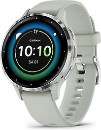 Garmin Venu 3S 41 Mm Plata Avec Bracelet En Silicone Vert [Wi-Fi]