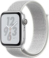 Apple Watch Nike+ Series 4 44 mm aluminium zilver met geweven Nike sportbandje[wifi] grijswit