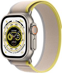 Apple Watch Ultra Cassa in Titanio 49 mm color Naturale con Trail Loop M/L giallo/beige [WiFi + cellulare]