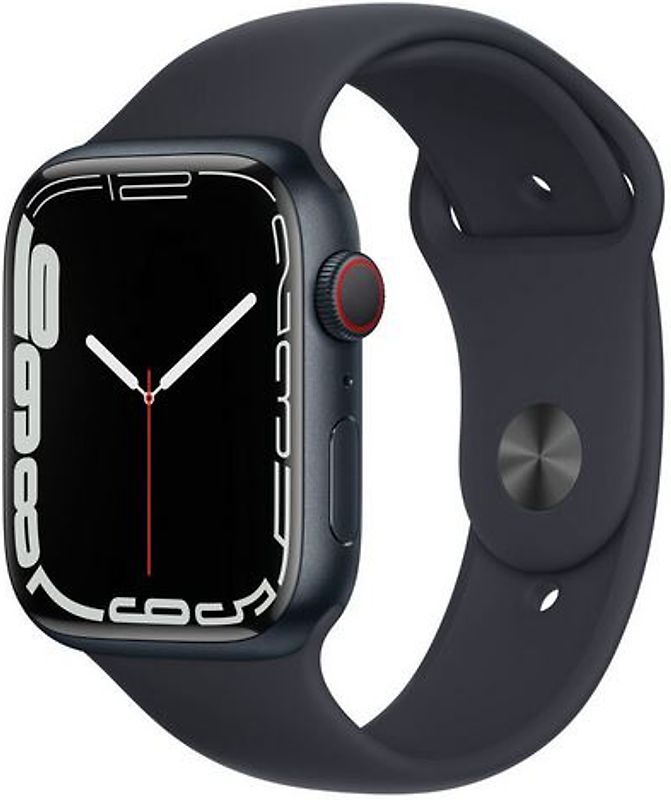 Rebuy Apple Watch Series 7 45 mm kast van middernacht aluminium met middernacht sportbandje [wifi + cellular] aanbieding