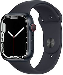 Image of Apple Watch Series 7 45 mm kast van middernacht aluminium met middernacht sportbandje [wifi + cellular] (Refurbished)