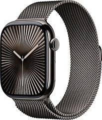 Apple Watch Series 10 46 mm Cassa in Titanio Ardesia con Cinturino Loop in Maglia Milanese M/L colore Ardesia [Wi-Fi + Cellulare]