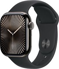 Apple Watch Series 10 42 mm Cassa in Titanio Ardesia con Cinturino Sport S/M colore Nero [Wi-Fi + Cellulare]