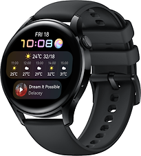 Huawei Watch 3 46 mm nero con Cinturino in Silicone nero [WiFi + 4G, Active Edition]