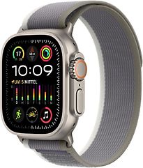Image of Apple Watch Ultra 2 49 mm titanium kast zilver op Trail-bandje S/M groen/grijs [Wi-Fi + Cellular] (Refurbished)
