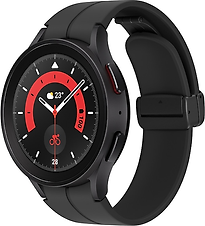 Image of Samsung Galaxy Watch5 Pro 45 mm horlogekast van Black Titanium op Graphite D-Buckle Sport Band M/L [Wi-Fi + 4G] (Refurbished)