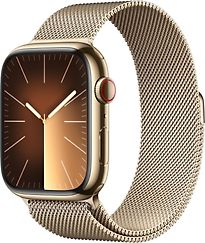 Image of Apple Watch Series 9 45 mm roestvrij stalen kast goud op Milanees bandje goud [Wi-Fi + Cellular] (Refurbished)