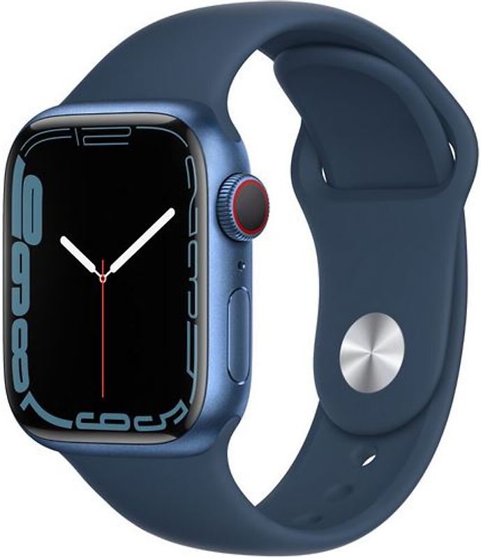 Rebuy Apple Watch Series 7 45 mm kast van blauw aluminium met afgrond blauw sportbandje [wifi + cellular] aanbieding