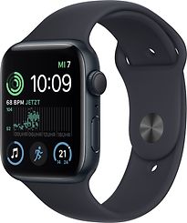 Image of Apple Watch SE 2022 44 mm kast van middernacht aluminium op middernacht sportbandje [Wi-Fi] (Refurbished)