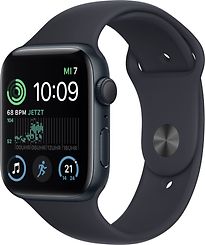 Apple Watch SE 2022 44 mm Cassa in alluminio colore mezzanotte con Cinturino Sport colore mezzanotte [Wi-Fi]