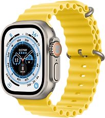 Apple Watch Ultra Cassa in Titanio 49 mm color Naturale con Cinturino Ocean giallo [WiFi + cellulare]