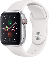 Apple Watch Series 5 40 mm Cassa in Alluminio argento con Cinturino Sport color bianco [WiFi + cellulare]