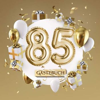 85 Gästebuch Goldene Deko zum 85.Geburtstag 85 Jahre Geschenk für
