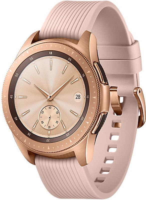 Rebuy Samsung Galaxy Watch 42 mm goud met siliconenarmband [wifi + 4G] roze aanbieding