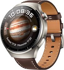 Huawei Watch 4 Pro Classic 48 Mm Titane Avec Bracelet Cuir Marron