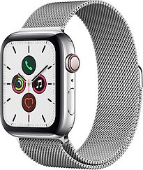 Apple Watch Series 5 44 mm Cassa in Acciaio Inossidabile argento con Loop in Maglia Milanese color argento [WiFi + cellulare]