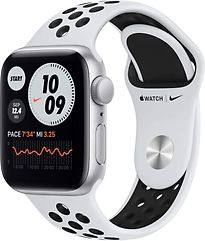 Image of Apple Watch Nike Series 6 40 mm kast van zilver aluminium met zilver/zwart sportbandje van Nike [wifi] (Refurbished)