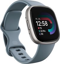 Fitbit Versa 4 40 mm platino con cinturino sport blu [Wi-Fi]