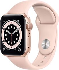 Image of Apple Watch Series 6 40 mm kast van goud aluminium met roze sportbandje [wifi] (Refurbished)