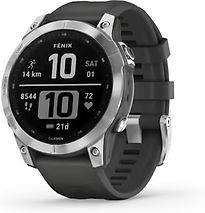 Garmin Fenix 7 47 Mm Argent Avec Bracelet En Silicone Gris [Wi-Fi]