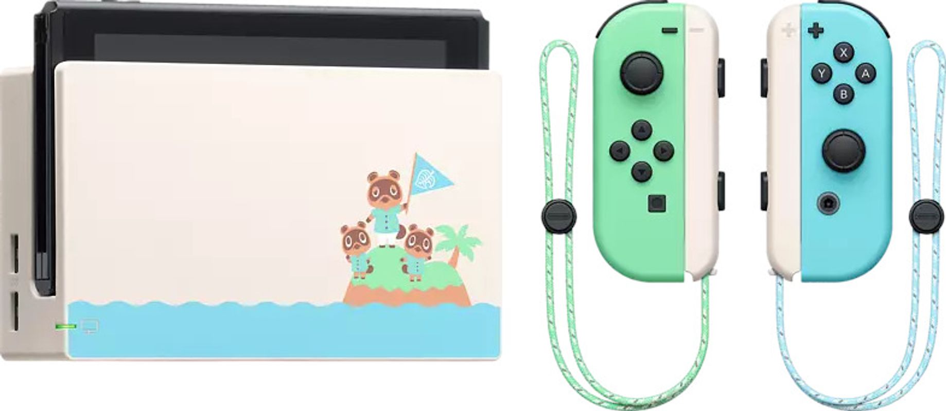 Rebuy Nintendo Switch 32 GB [Animal Crossing: New Horizons Limited editie incl. controller blauw/groen, zonder software] wit aanbieding