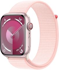 Image of Apple Watch Series 9 45 mm aluminium kast roze op solobandje lichtroze [Wi-Fi + Cellular] (Refurbished)