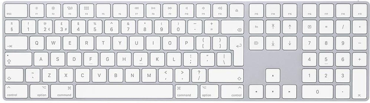 Apple Magic Keyboard con Tastierino numerico [Layout tastiera inglese, QWERTY] Argento