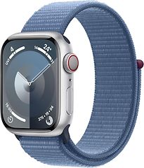 Apple Watch Series 9 Cassa in Alluminio 41 mm color Argento con Sport Loop Blu inverno [Wi-Fi + Cellulare]