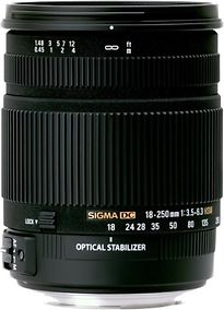 Sigma 18-250 Mm F3.5-6.3 Dc Hsm Os 72 Mm Objectif (Adapt� À Canon Ef) Noir